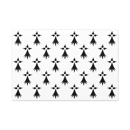Flag of Bretagne3 France - Canvas Wall Art 36" x 24" 1.25" - The Sticker Space