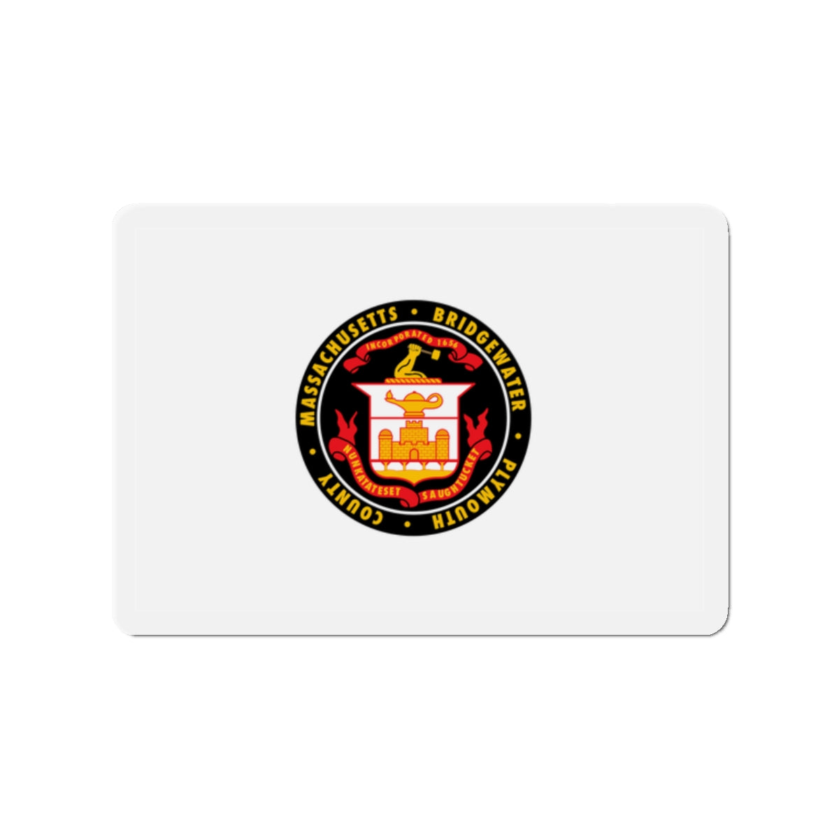 Flag of Bridgewater Massachusetts - Die-Cut Magnet-2" x 2"-The Sticker Space