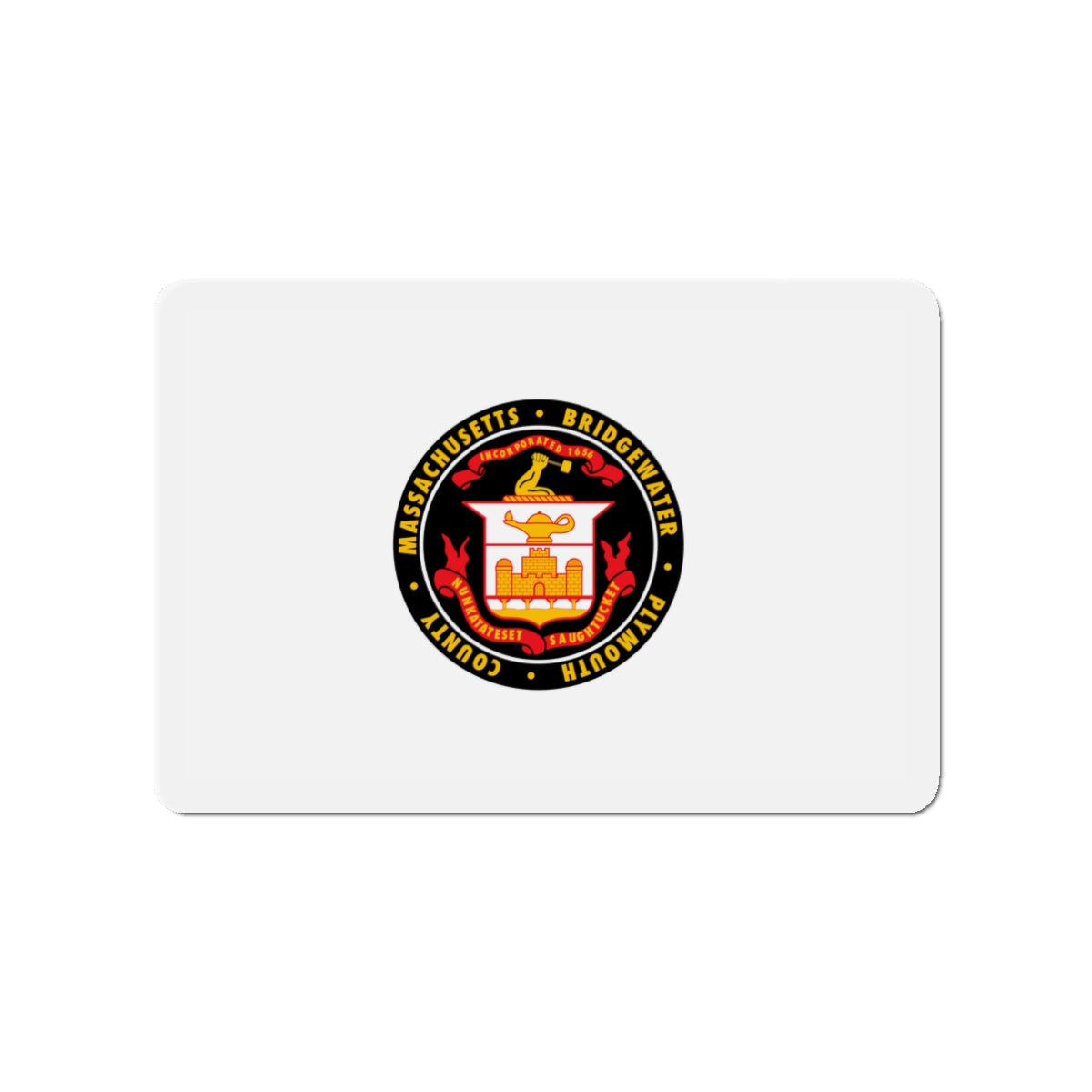 Flag of Bridgewater Massachusetts - Die-Cut Magnet-3" x 3"-The Sticker Space