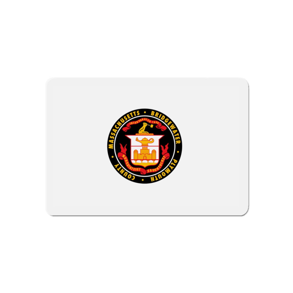 Flag of Bridgewater Massachusetts - Die-Cut Magnet-5" x 5"-The Sticker Space