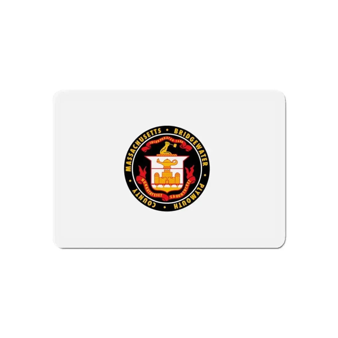 Flag of Bridgewater Massachusetts - Refrigerator Magnet 6 Inch - The Sticker Space