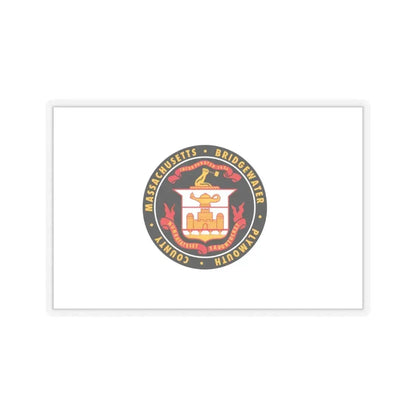 Flag of Bridgewater, Massachusetts - STICKER Vinyl Kiss-Cut Decal 4 Inch Transparent - The Sticker Space