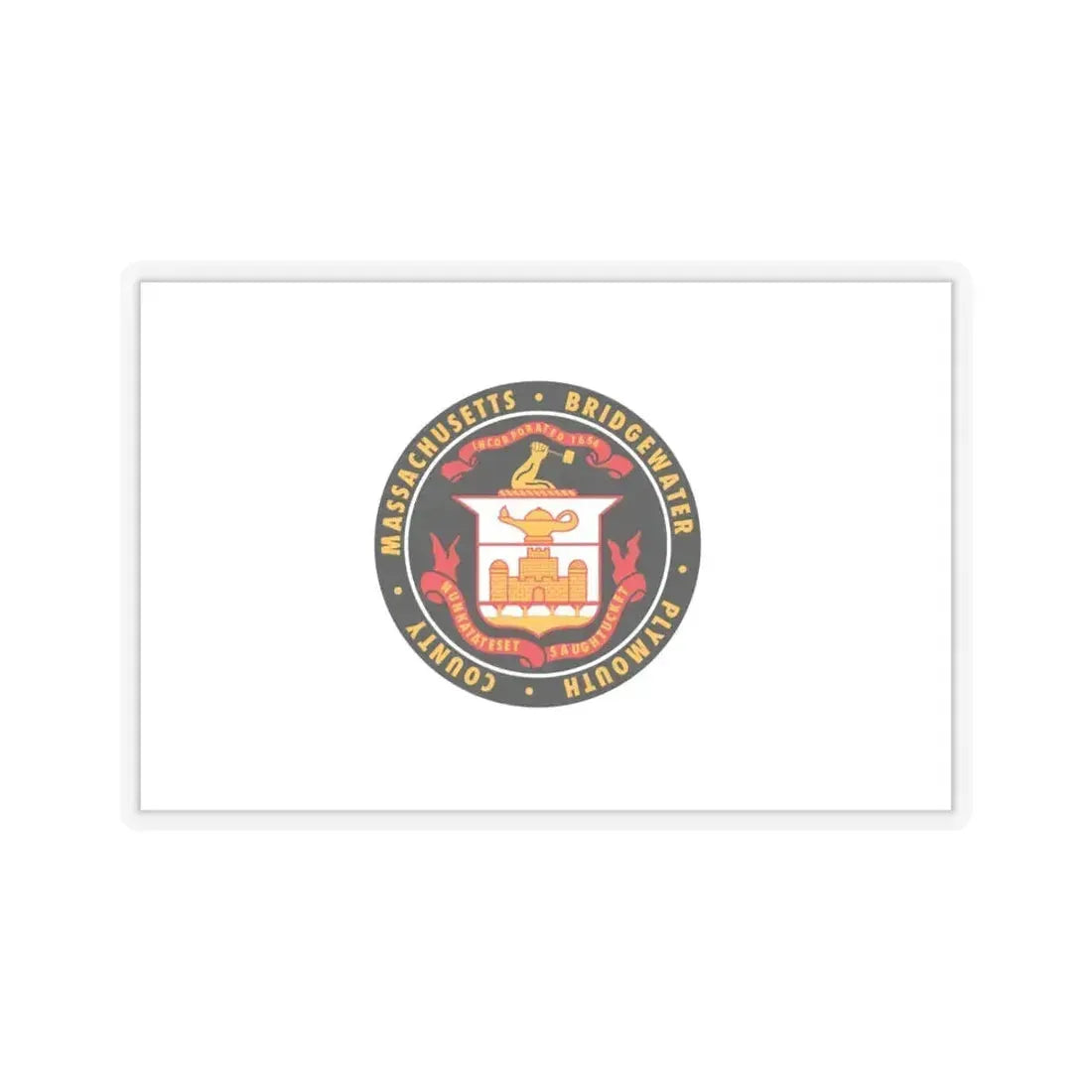 Flag of Bridgewater, Massachusetts - STICKER Vinyl Kiss-Cut Decal 6 Inch Transparent - The Sticker Space