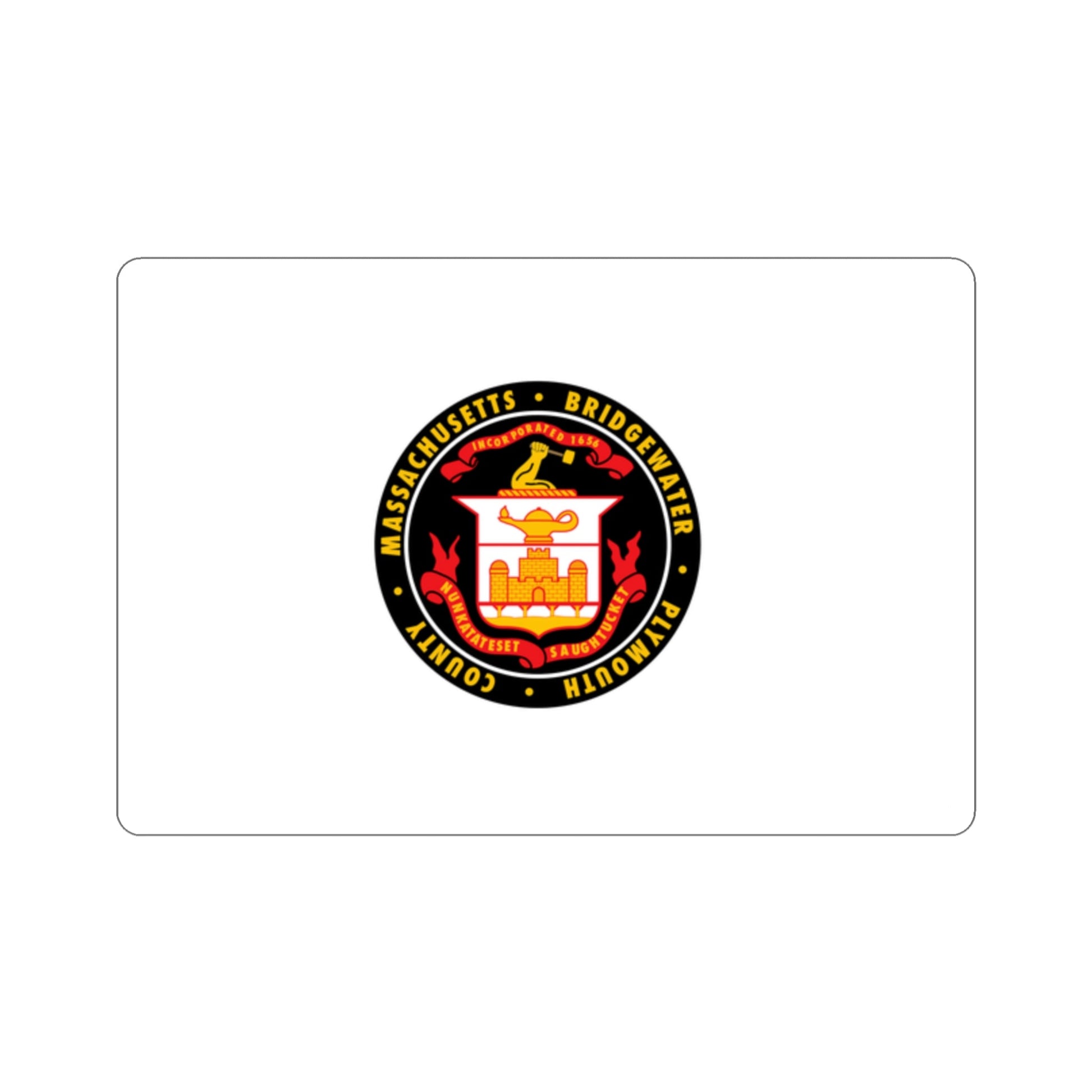 Flag of Bridgewater Massachusetts USA STICKER Vinyl Die-Cut Decal-2 Inch-The Sticker Space