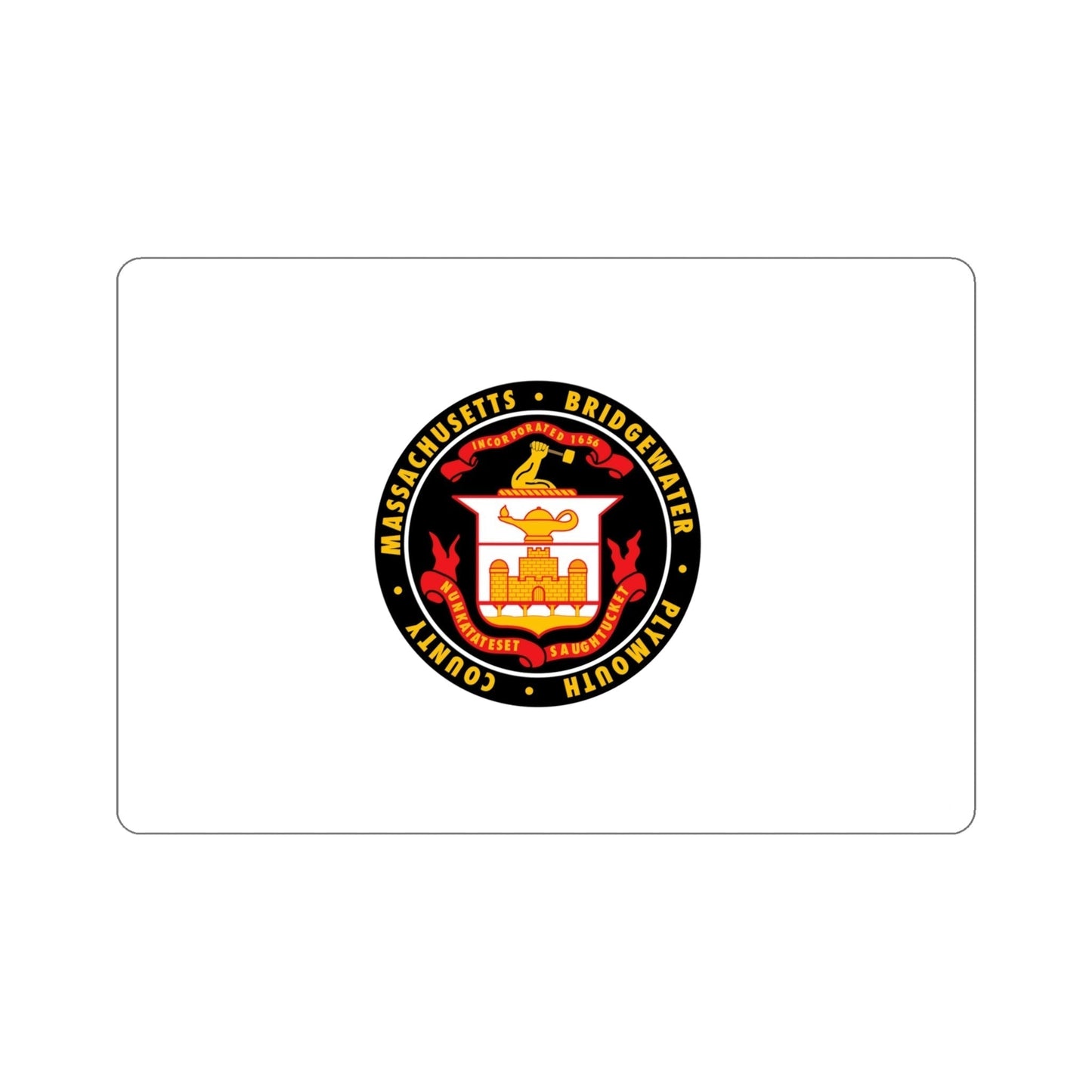 Flag of Bridgewater Massachusetts USA STICKER Vinyl Die-Cut Decal-5 Inch-The Sticker Space