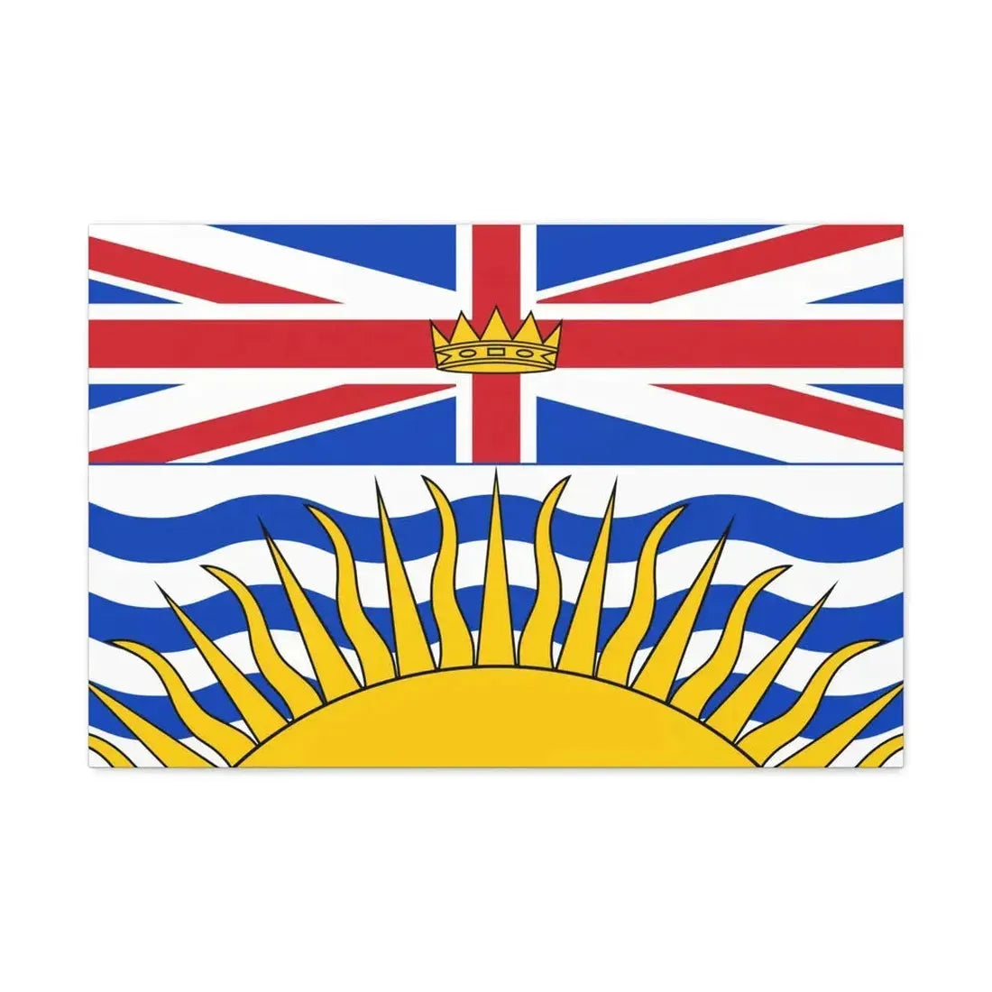 Flag of British Columbia Canada - Canvas Wall Art 30" x 20" 1.25" - The Sticker Space
