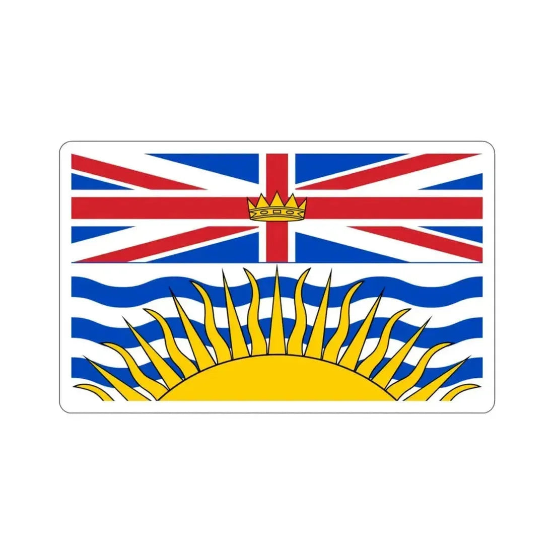 Flag of British Columbia Canada STICKER Vinyl Die-Cut Decal 3 Inch - The Sticker Space