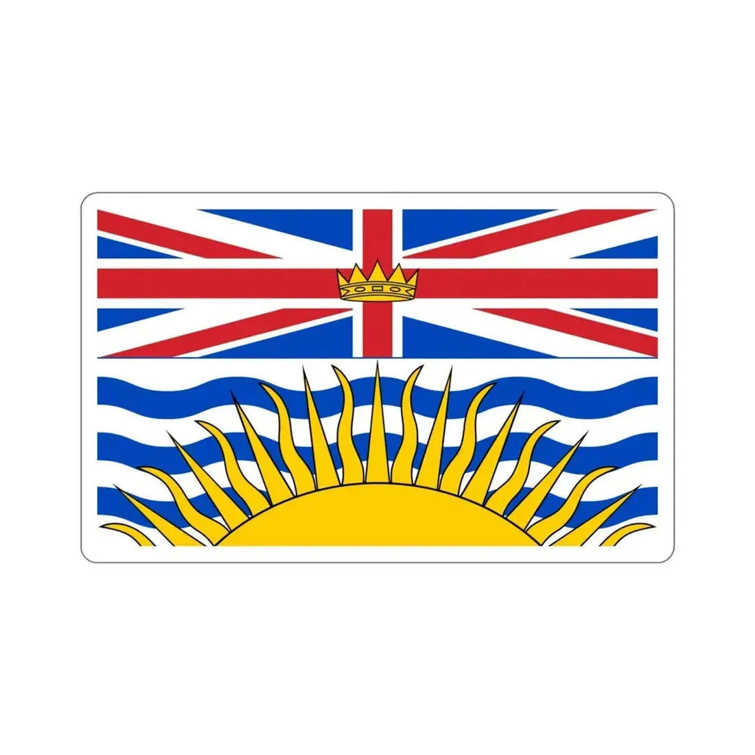 Flag of British Columbia Canada STICKER Vinyl Die-Cut Decal 4 Inch - The Sticker Space
