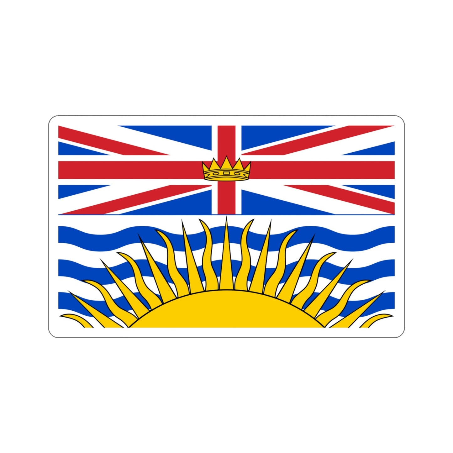 Flag of British Columbia Canada STICKER Vinyl Die-Cut Decal-4 Inch-The Sticker Space