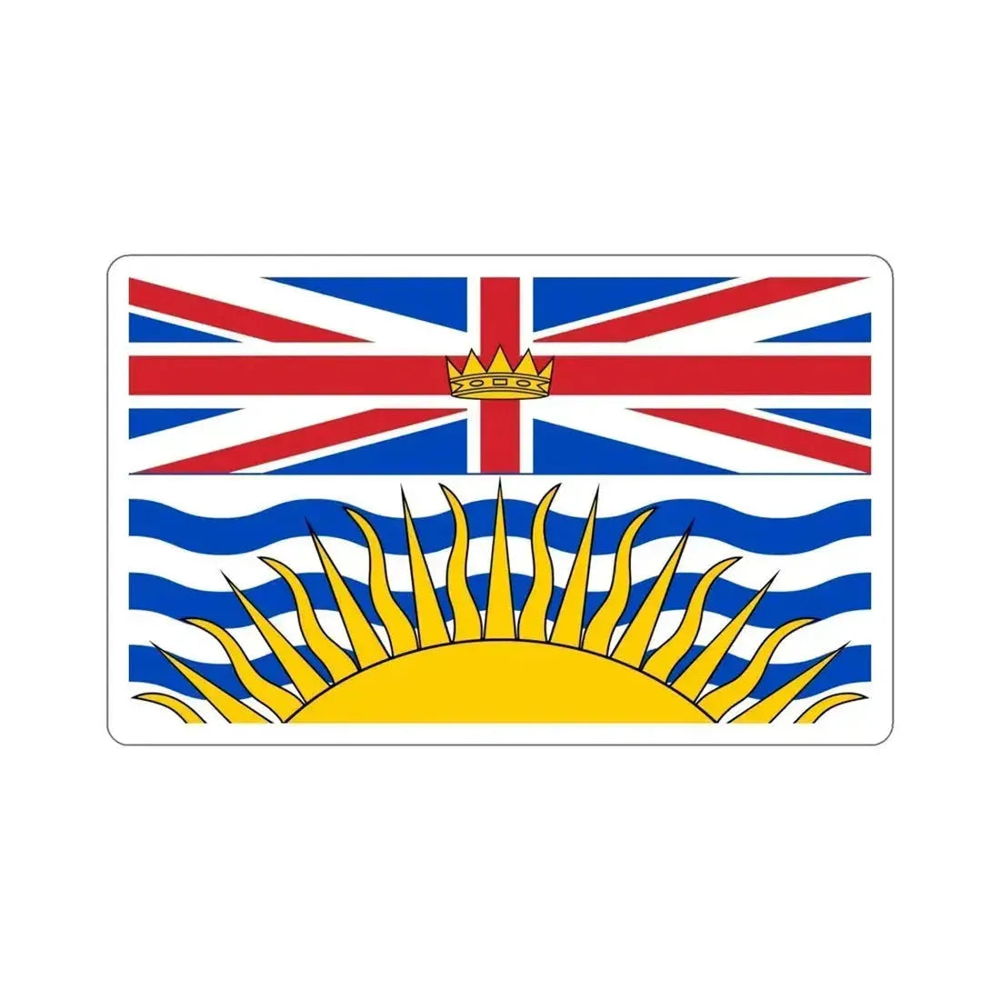 Flag of British Columbia Canada STICKER Vinyl Die-Cut Decal 5 Inch - The Sticker Space