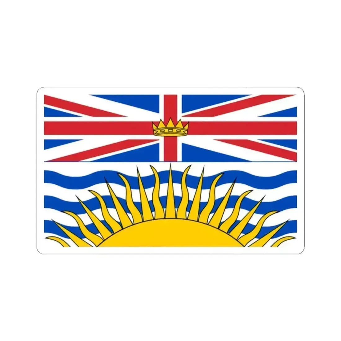 Flag of British Columbia (Canada) STICKER Vinyl Kiss-Cut Decal 2 Inch White - The Sticker Space