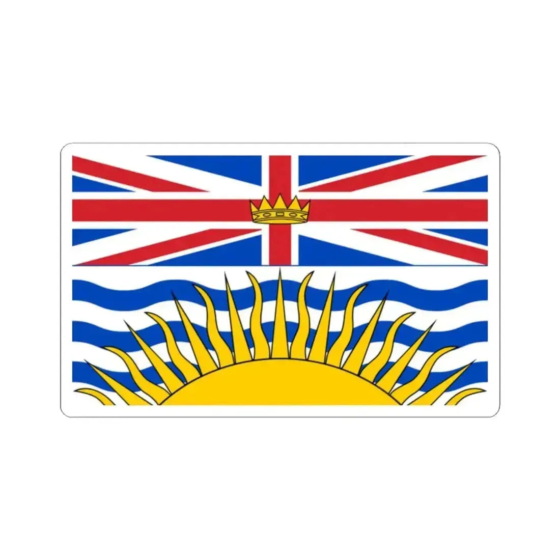 Flag of British Columbia Canada - STICKER Vinyl Kiss-Cut Decal 2 Inch White - The Sticker Space