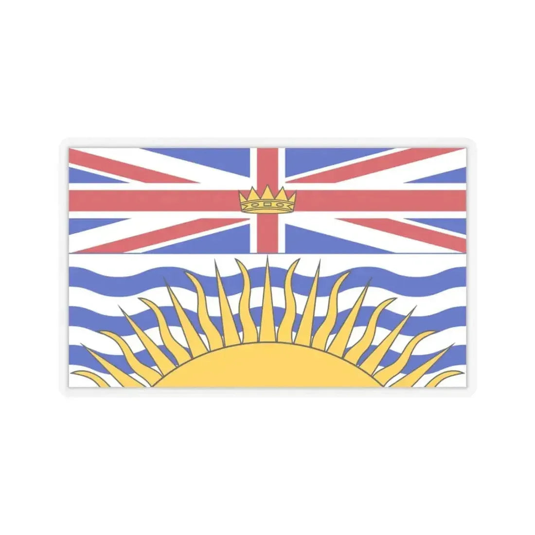Flag of British Columbia Canada - STICKER Vinyl Kiss-Cut Decal 3 Inch Transparent - The Sticker Space