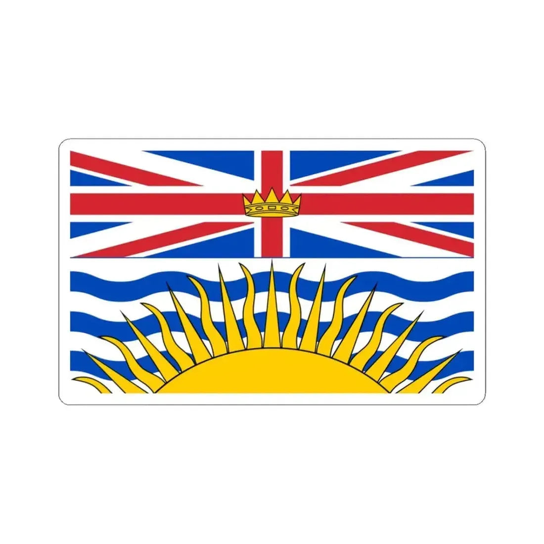 Flag of British Columbia (Canada) STICKER Vinyl Kiss-Cut Decal 3 Inch White - The Sticker Space