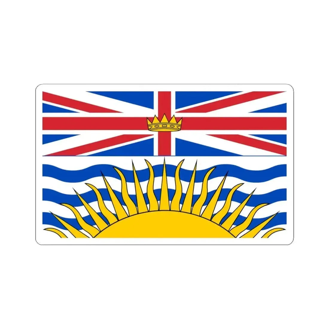 Flag of British Columbia (Canada) STICKER Vinyl Kiss-Cut Decal 4 Inch White - The Sticker Space