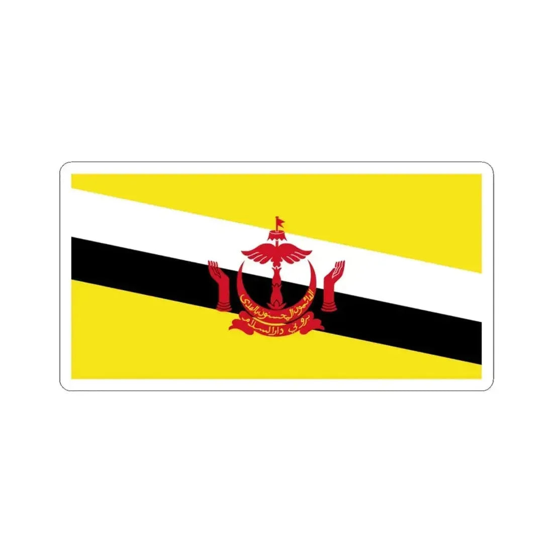 Flag of Brunei (Brunei) STICKER Vinyl Kiss-Cut Decal 6 Inch White - The Sticker Space