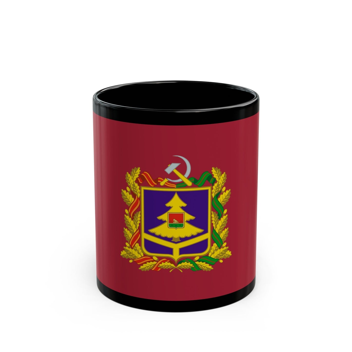 Flag of Bryansk Oblast Russia - Black Coffee Mug-11oz-The Sticker Space