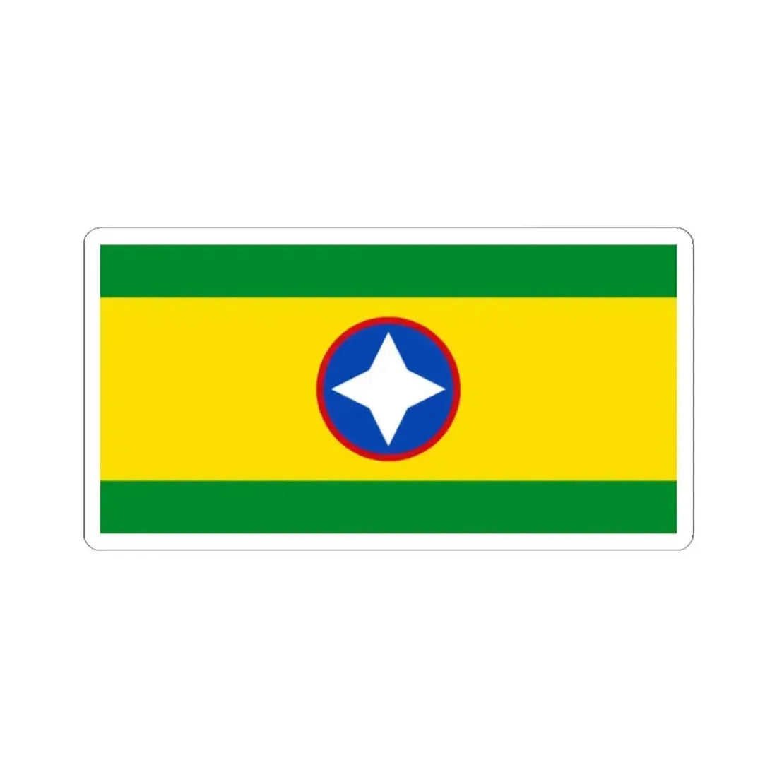 Flag of Bucaramanga Santander Colombia - STICKER Vinyl Kiss-Cut Decal 2 Inch White - The Sticker Space