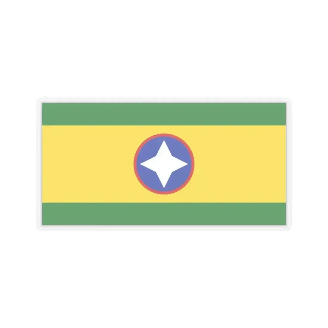 Flag of Bucaramanga Santander Colombia - STICKER Vinyl Kiss-Cut Decal 4 Inch Transparent - The Sticker Space