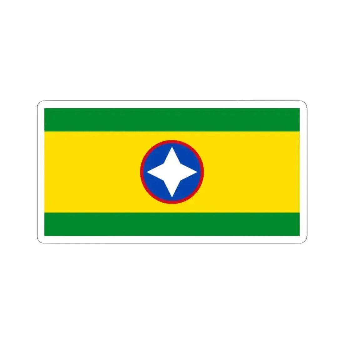Flag of Bucaramanga Santander Colombia - STICKER Vinyl Kiss-Cut Decal 4 Inch White - The Sticker Space