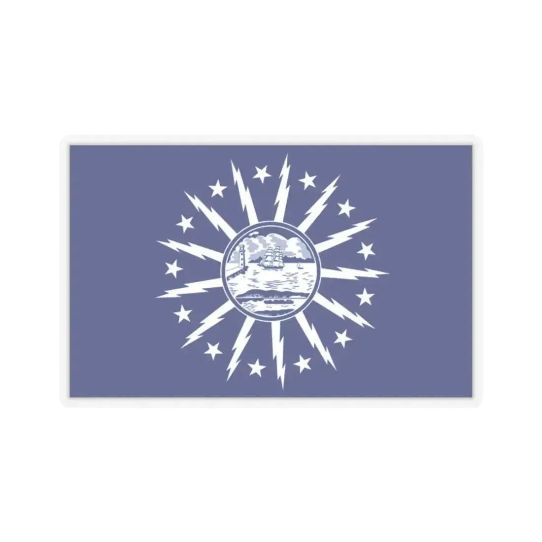 Flag of Buffalo, New York - STICKER Vinyl Kiss-Cut Decal 2 Inch Transparent - The Sticker Space