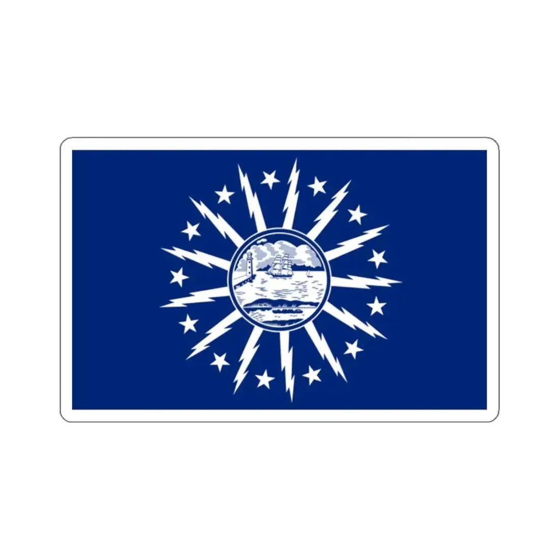 Flag of Buffalo, New York - STICKER Vinyl Kiss-Cut Decal 2 Inch White - The Sticker Space