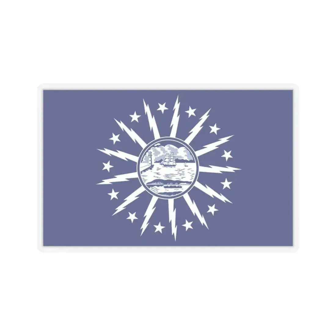 Flag of Buffalo, New York - STICKER Vinyl Kiss-Cut Decal 3 Inch Transparent - The Sticker Space