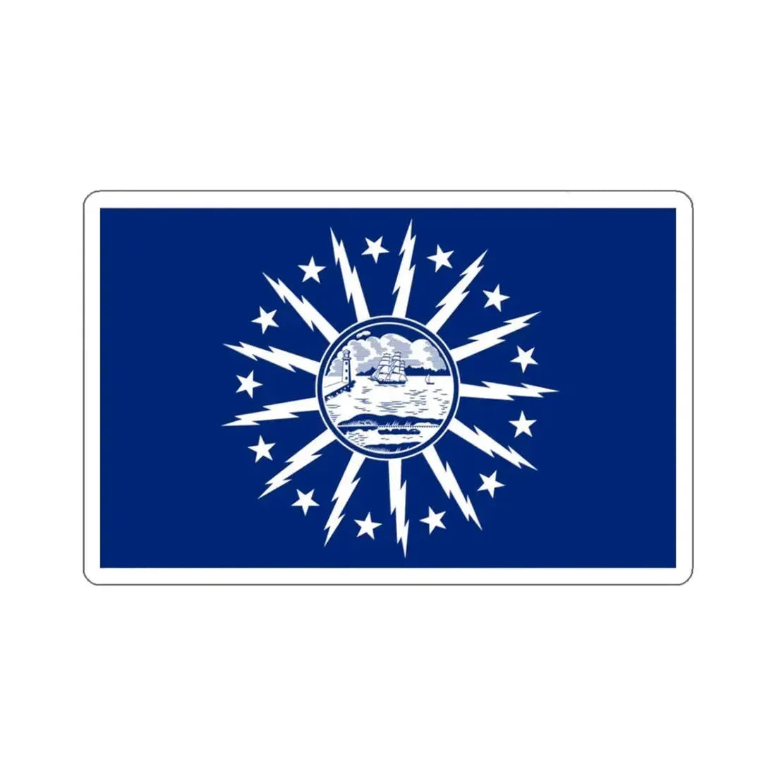 Flag of Buffalo, New York - STICKER Vinyl Kiss-Cut Decal 3 Inch White - The Sticker Space