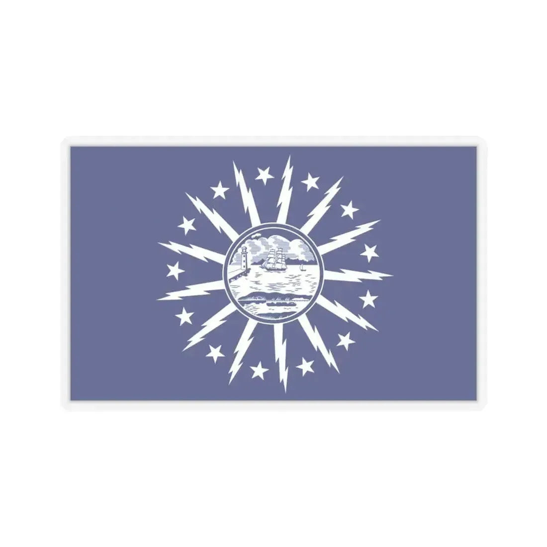 Flag of Buffalo, New York - STICKER Vinyl Kiss-Cut Decal 6 Inch Transparent - The Sticker Space