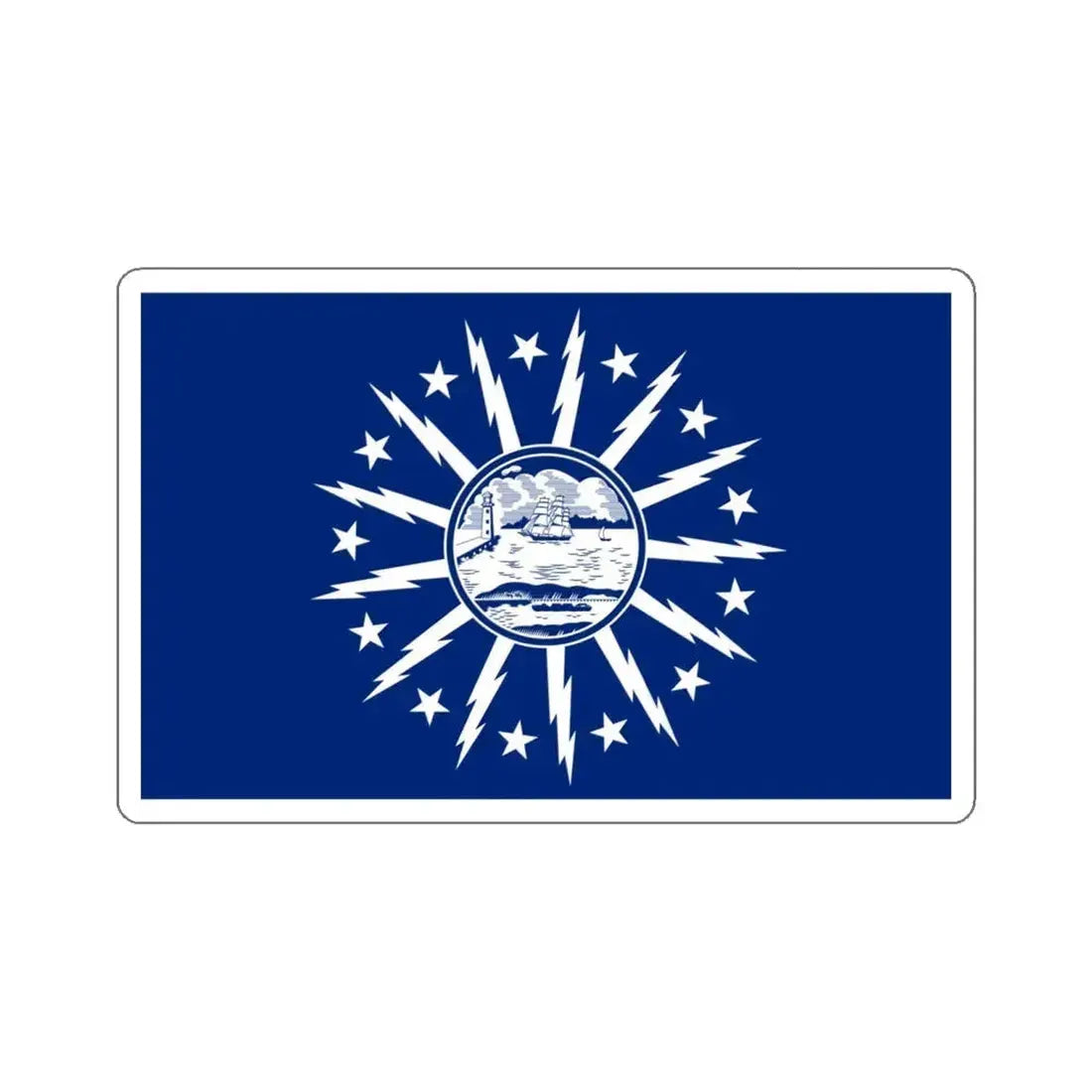 Flag of Buffalo, New York - STICKER Vinyl Kiss-Cut Decal 6 Inch White - The Sticker Space