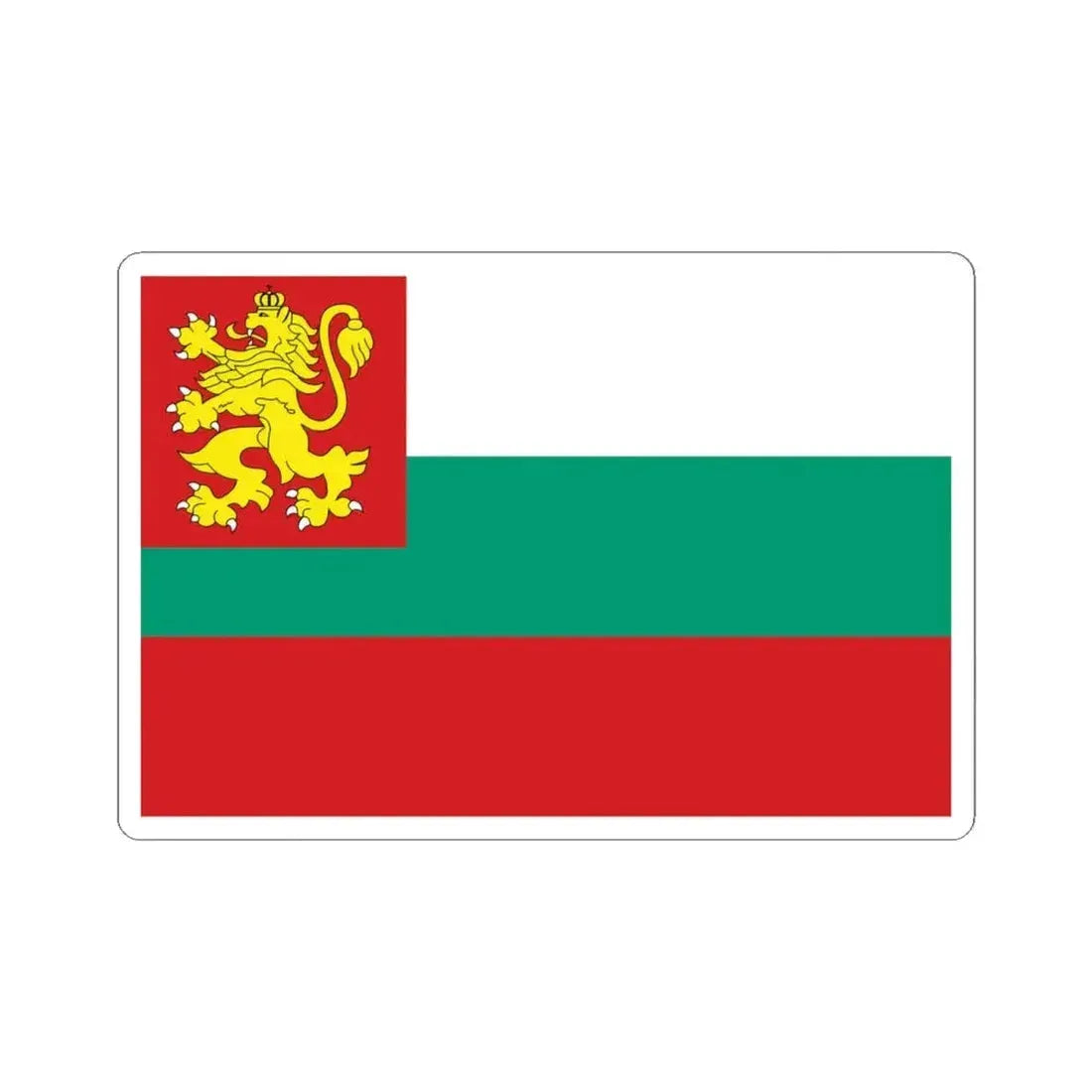 Flag of Bulgaria 1879-1947 (Bulgaria) STICKER Vinyl Kiss-Cut Decal 4 Inch White - The Sticker Space
