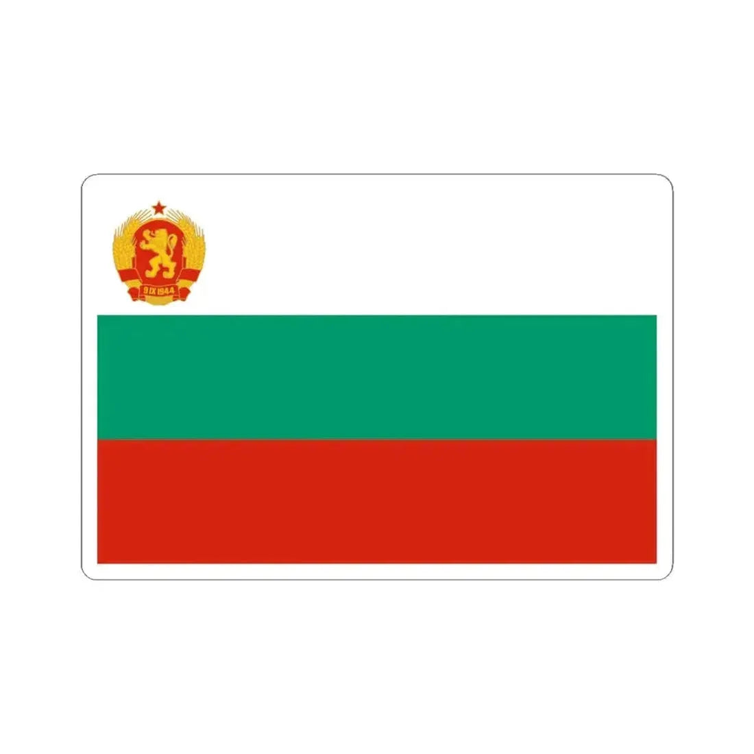 Flag of Bulgaria 1946-1948 3-2 (Bulgaria) STICKER Vinyl Kiss-Cut Decal 4 Inch White - The Sticker Space