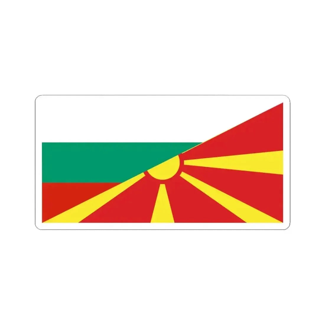 Flag of Bulgaria and North Macedonia (Bulgaria) STICKER Vinyl Kiss-Cut Decal 3 Inch White - The Sticker Space