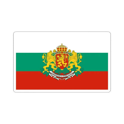 Flag of Bulgaria with coat of arms (Bulgaria) STICKER Vinyl Kiss-Cut Decal 3 Inch White - The Sticker Space