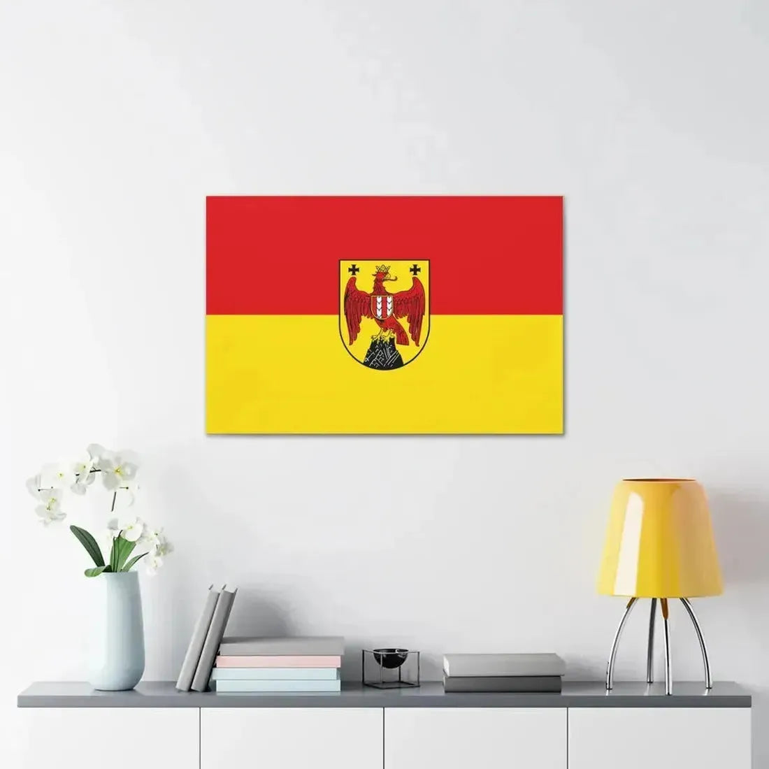 Flag of Burgenland Austria - Canvas Wall Art - The Sticker Space