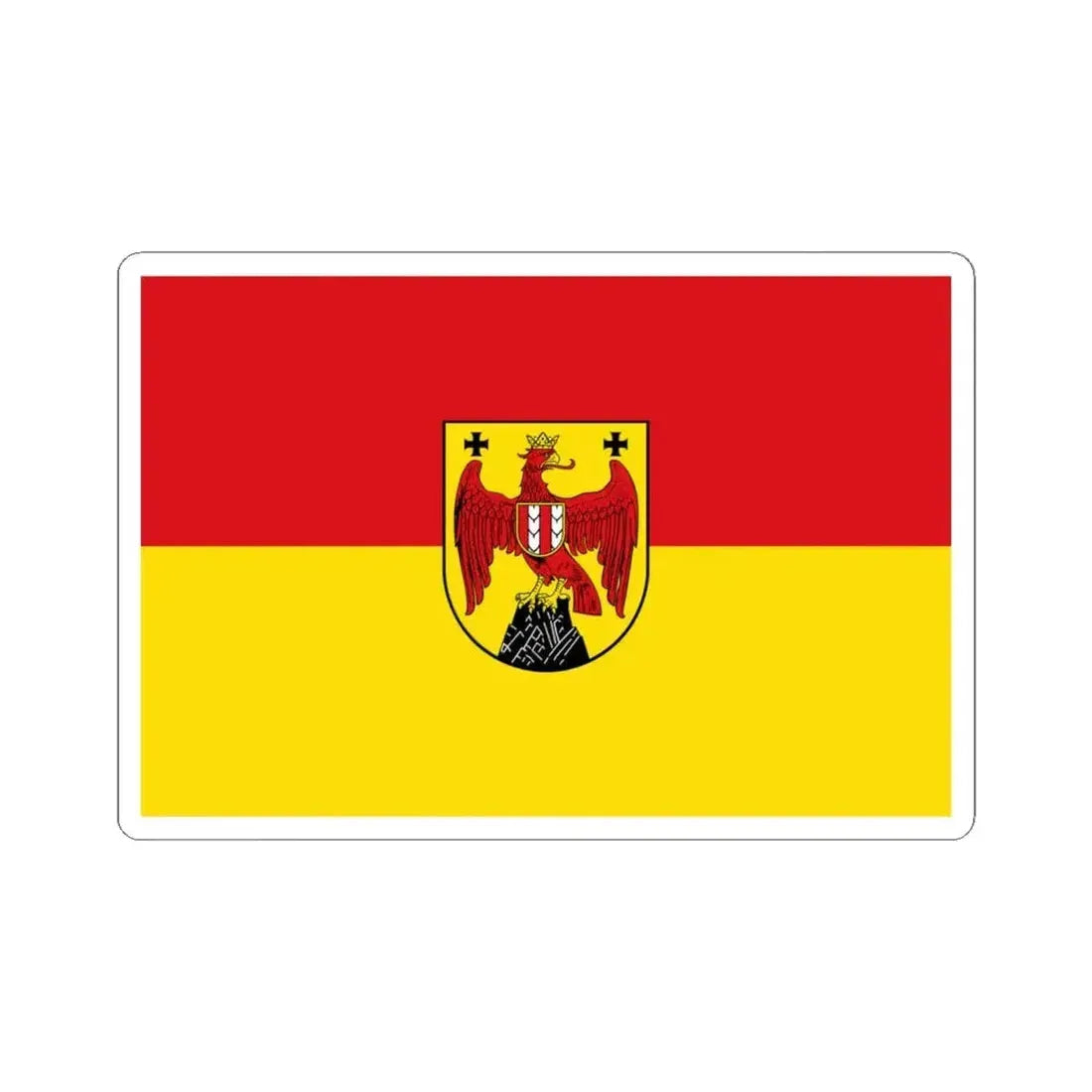 Flag of Burgenland state (Austria) STICKER Vinyl Kiss-Cut Decal 4 Inch White - The Sticker Space