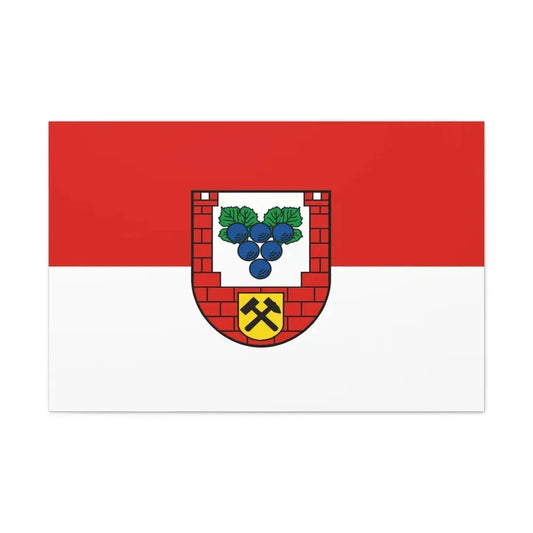 Flag of Burgenlandkreis Germany - Canvas Wall Art 36" x 24" 1.25" - The Sticker Space