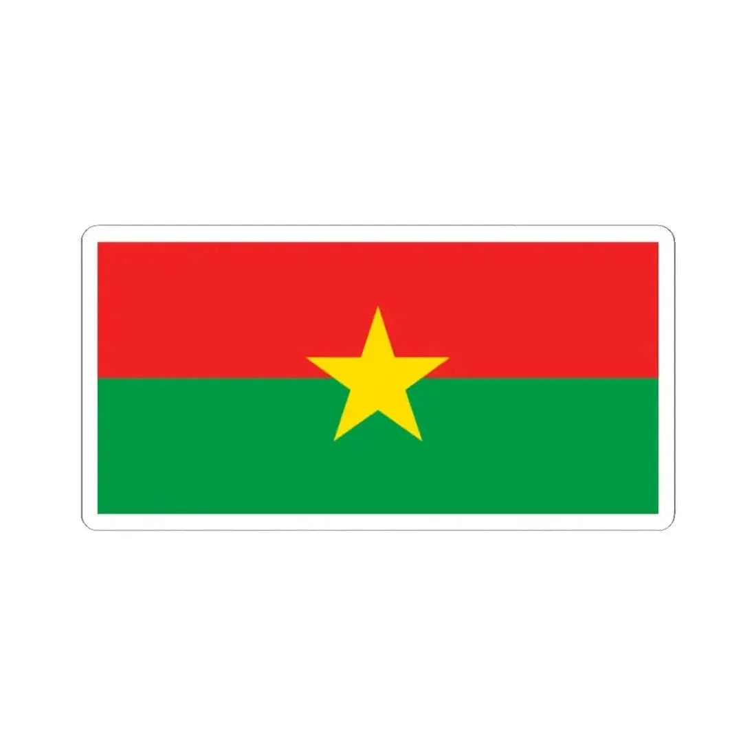 Flag of Burkina Faso 2-1 (Burkina Faso) STICKER Vinyl Kiss-Cut Decal 2 Inch White - The Sticker Space