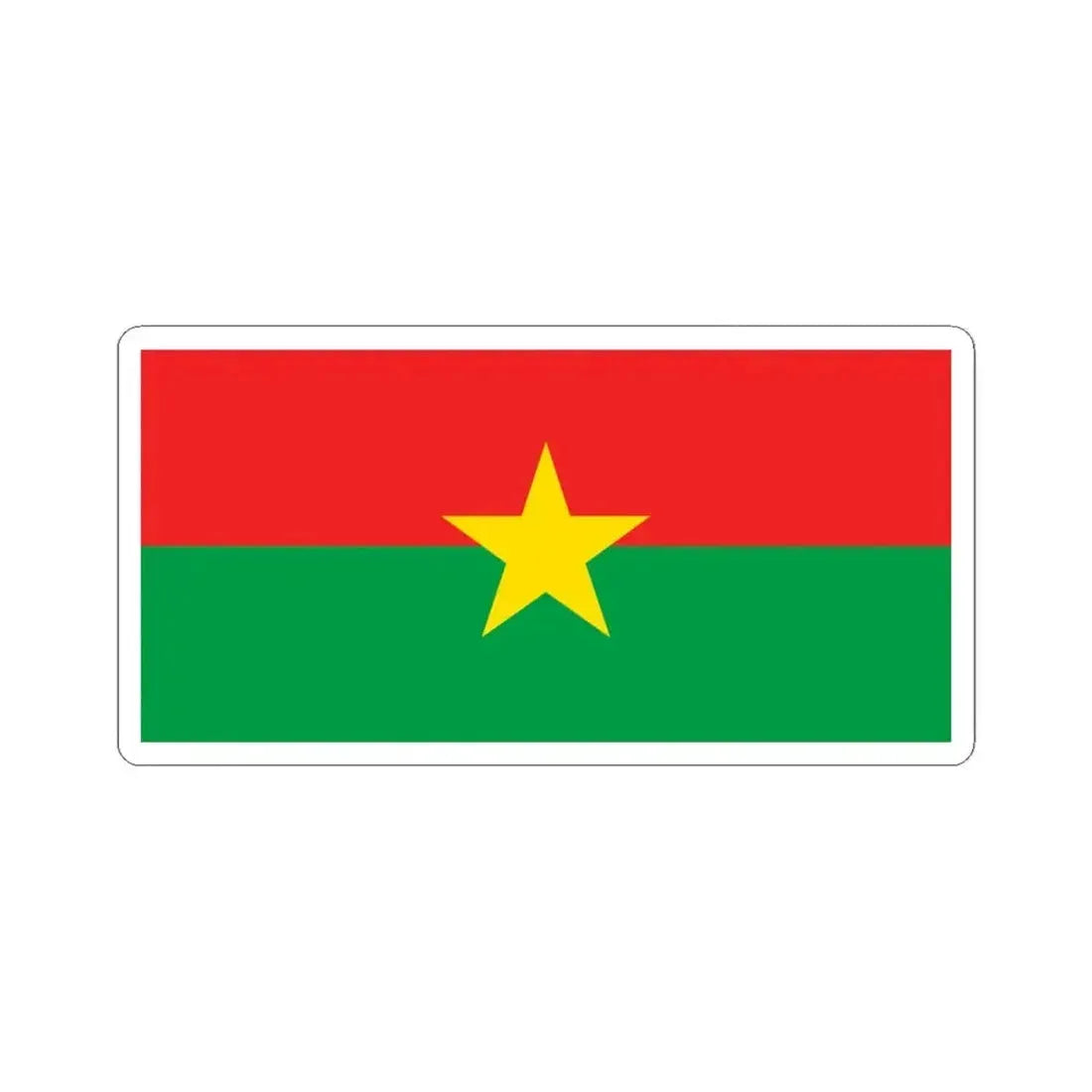 Flag of Burkina Faso 2-1 (Burkina Faso) STICKER Vinyl Kiss-Cut Decal 4 Inch White - The Sticker Space