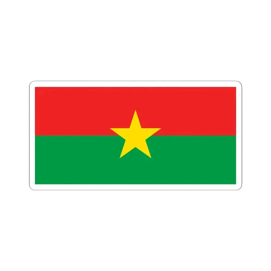 Flag of Burkina Faso 2-1 (Burkina Faso) STICKER Vinyl Kiss-Cut Decal 6 Inch White - The Sticker Space