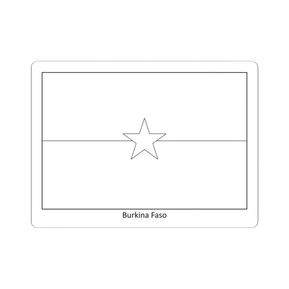Flag of Burkina Faso colouring page (Burkina Faso) STICKER Vinyl Kiss-Cut Decal 2 Inch White - The Sticker Space