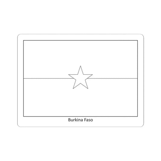 Flag of Burkina Faso colouring page (Burkina Faso) STICKER Vinyl Kiss-Cut Decal 2 Inch White - The Sticker Space