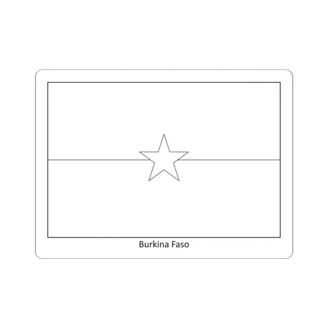 Flag of Burkina Faso colouring page (Burkina Faso) STICKER Vinyl Kiss-Cut Decal 3 Inch White - The Sticker Space