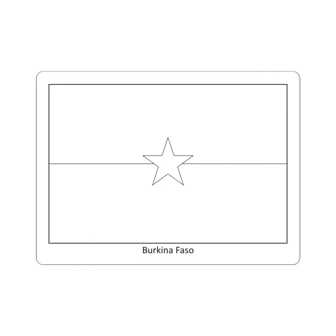 Flag of Burkina Faso colouring page (Burkina Faso) STICKER Vinyl Kiss-Cut Decal 4 Inch White - The Sticker Space