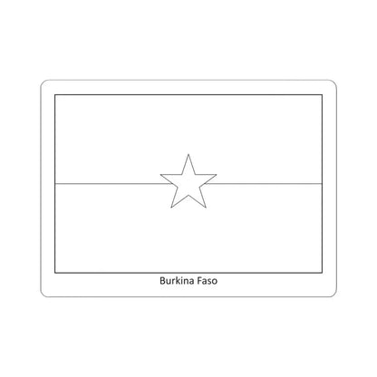Flag of Burkina Faso colouring page (Burkina Faso) STICKER Vinyl Kiss-Cut Decal 4 Inch White - The Sticker Space