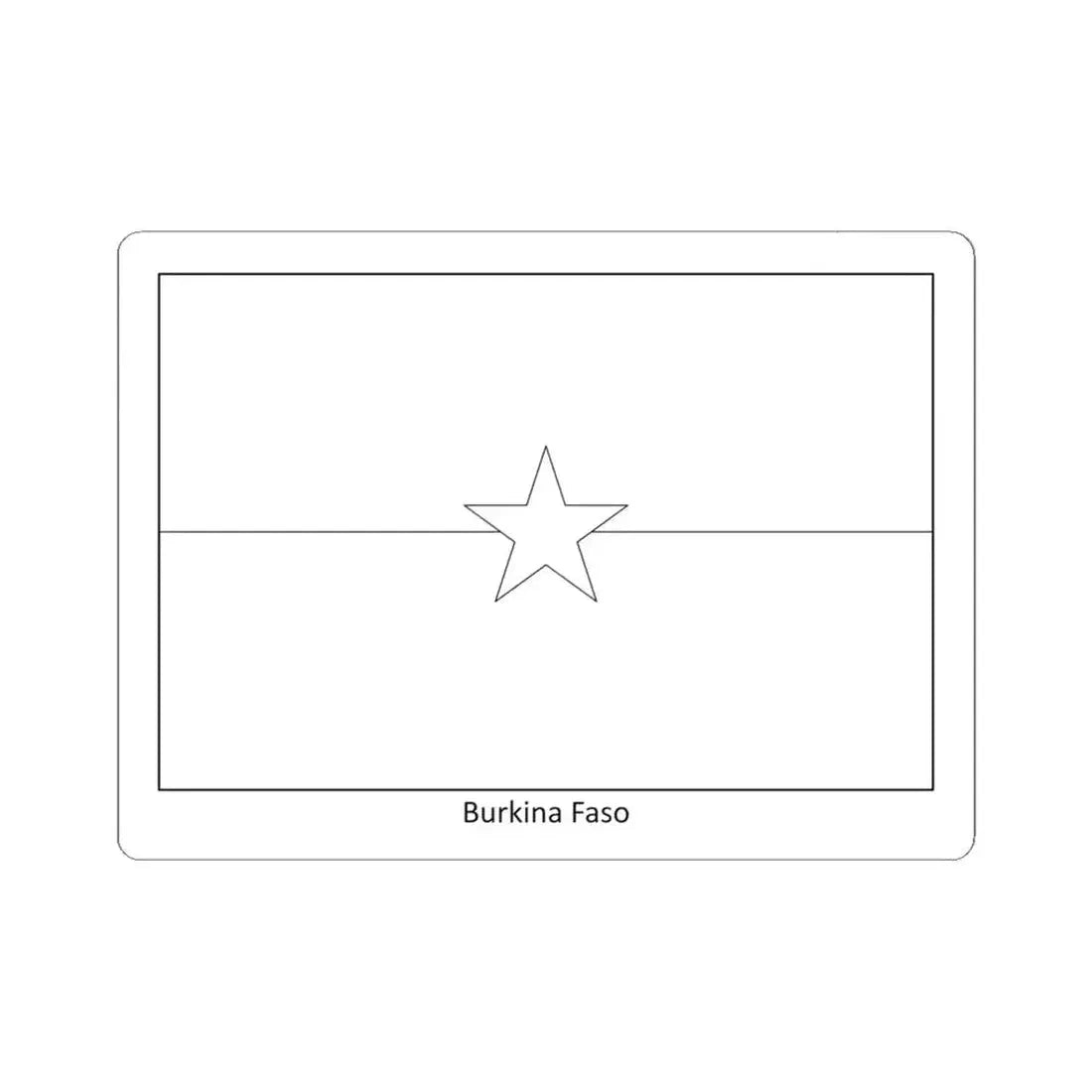 Flag of Burkina Faso colouring page (Burkina Faso) STICKER Vinyl Kiss-Cut Decal 6 Inch White - The Sticker Space