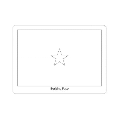 Flag of Burkina Faso colouring page (Burkina Faso) STICKER Vinyl Kiss-Cut Decal 6 Inch White - The Sticker Space