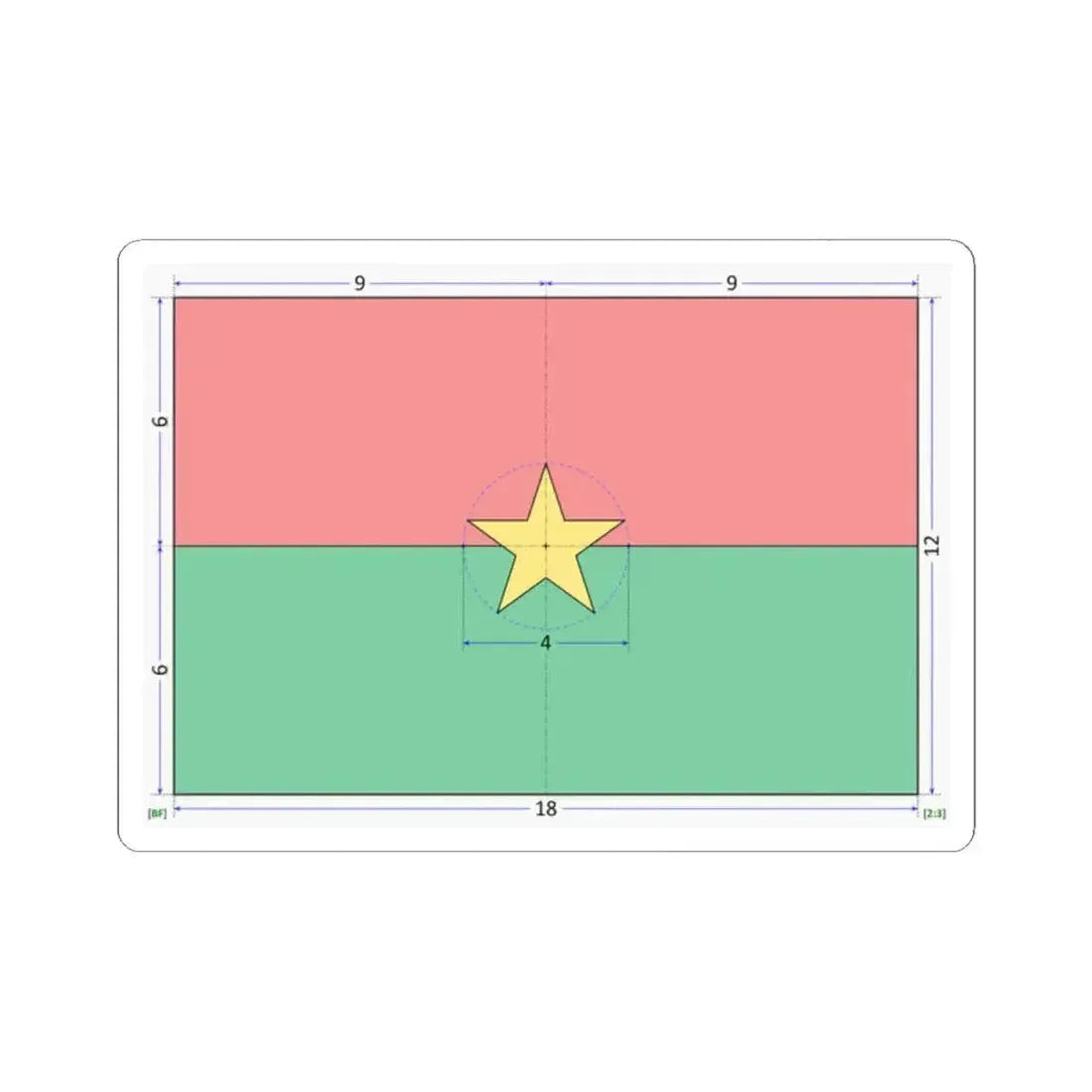 Flag of Burkina Faso construction sheet (Burkina Faso) STICKER Vinyl Kiss-Cut Decal 2 Inch White - The Sticker Space