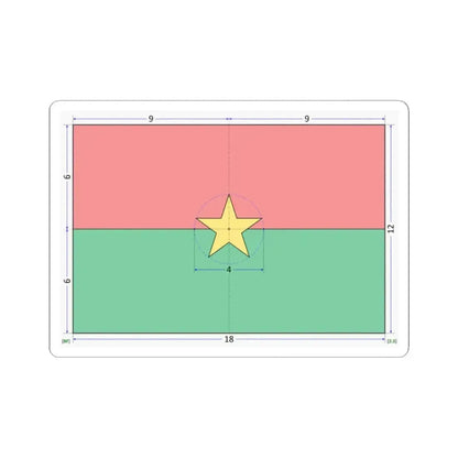 Flag of Burkina Faso construction sheet (Burkina Faso) STICKER Vinyl Kiss-Cut Decal 2 Inch White - The Sticker Space