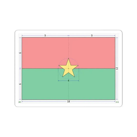 Flag of Burkina Faso construction sheet (Burkina Faso) STICKER Vinyl Kiss-Cut Decal 2 Inch White - The Sticker Space